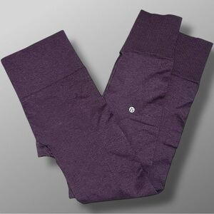 Lululemon Ebb To Street Seamless High Rise Maroon Yoga Leggings Stretch